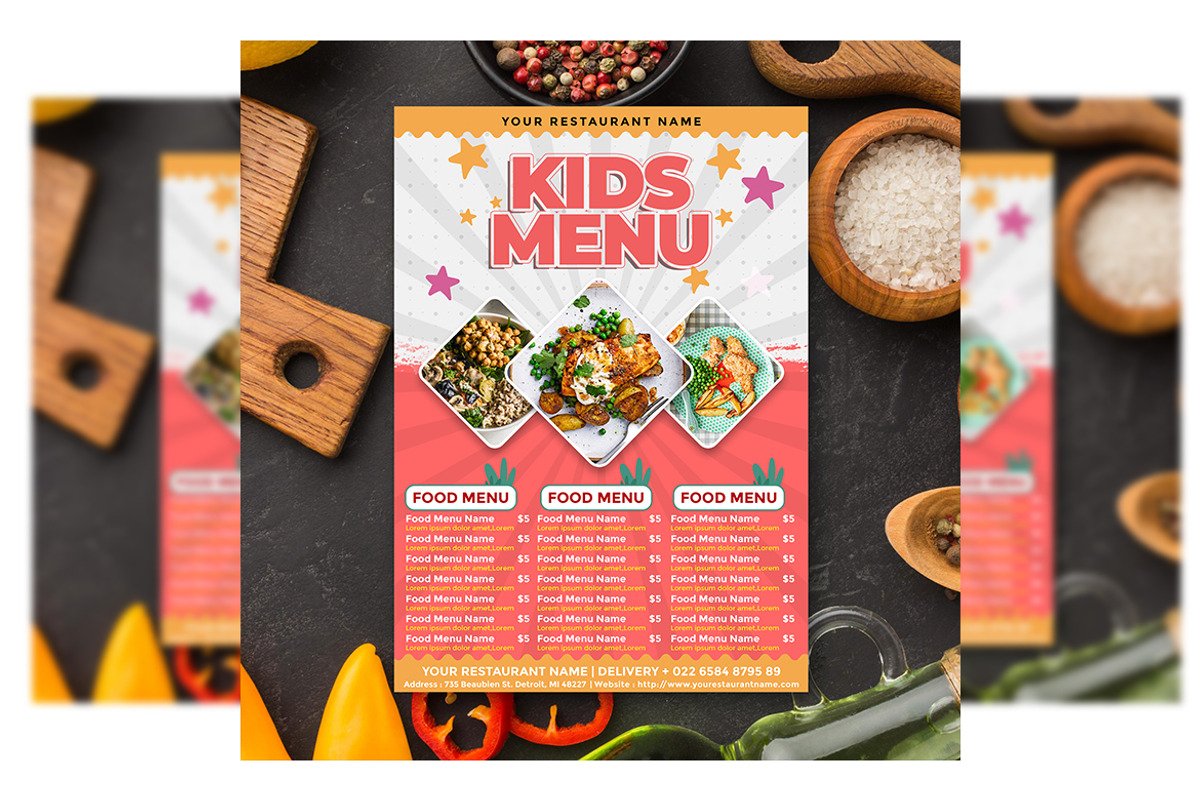 Kids Menu flyer, a Flyer Template by imadeDesign (Photo 1 of 3)