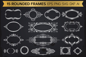 15 Rounded Frames Backgrounds Set