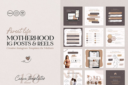 Motherhood Instagram Posts and Reels, a Social Media Template by Emmartstudio