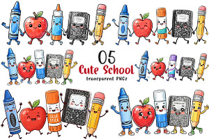 Cute School Clipart PNG, a Transportation Illustration by SinaCreation