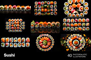 Sushi Art - 40 images, a Food Illustration by Handmadefont (Thumbnail 4 of 12)