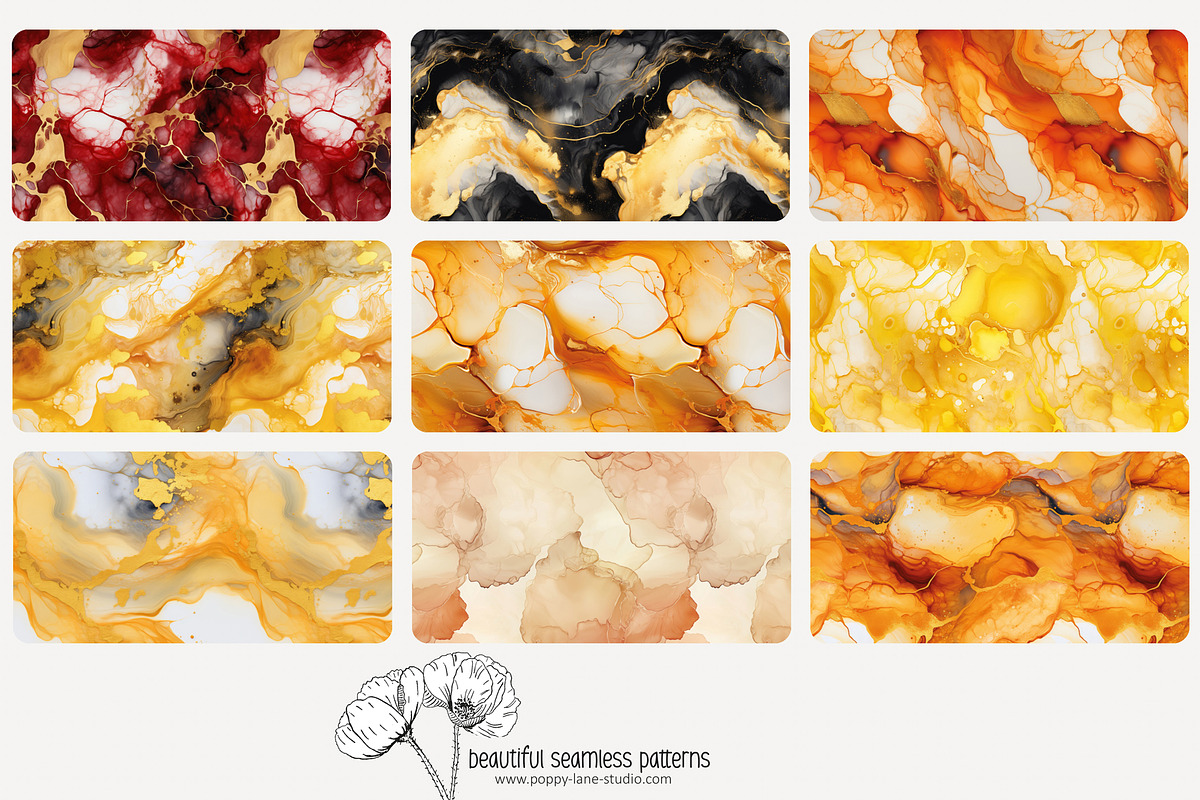 80 warm alcohol ink seamless pattern, a Pattern Graphic by Poppy Lane Studio (Photo 7 of 11)