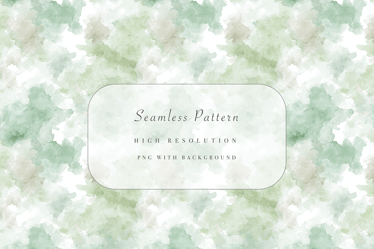 Green Watercolor Pattern, a Decorative Illustration by Pati Charm Studio (Photo 1 of 7)