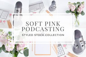 Soft Pink Podcasting Styled Stock