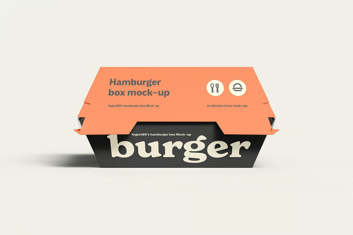 Hamburger Box Mockup, a Packaging Mockup by zippypixelstudio (Photo 6 of 8)