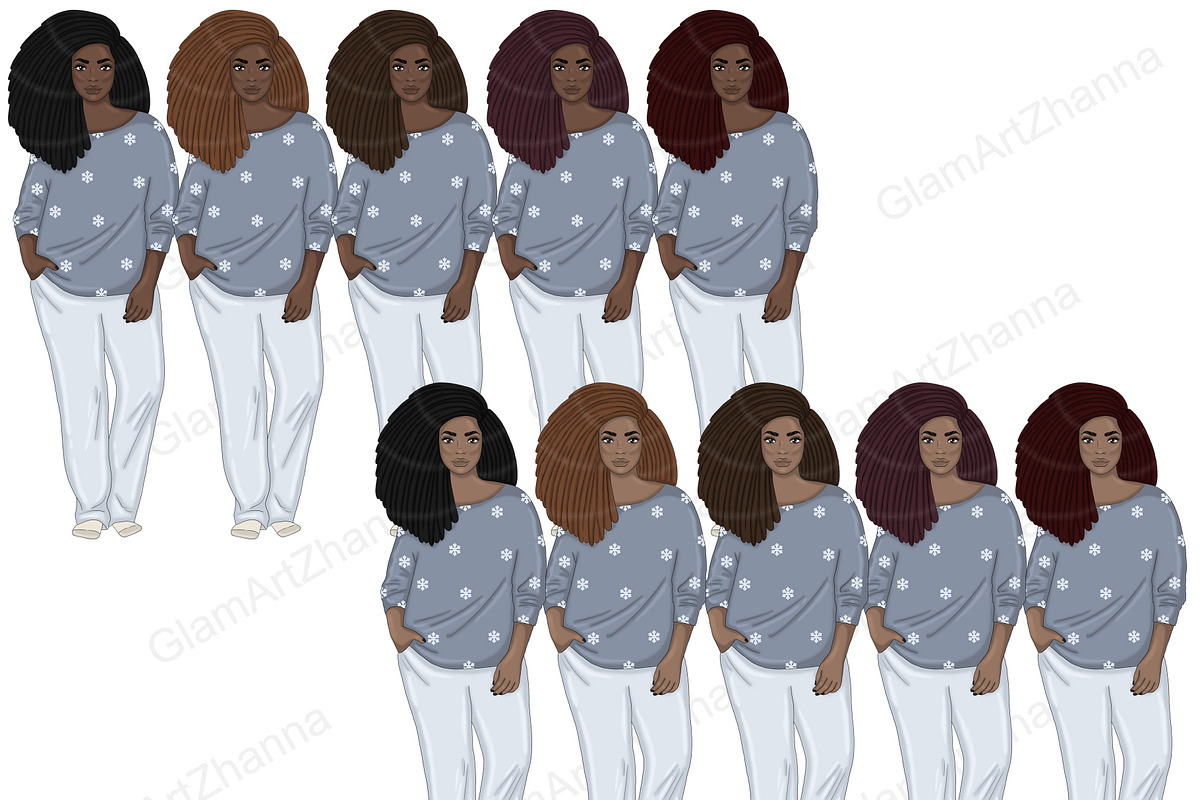 Cozy Season Girls Clipart, a Person Illustration by GlamArtZhanna (Photo 4 of 5)