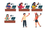 Content Streamer Illustration Set, a Templates & Theme by studiogstock (Thumbnail 3 of 3)