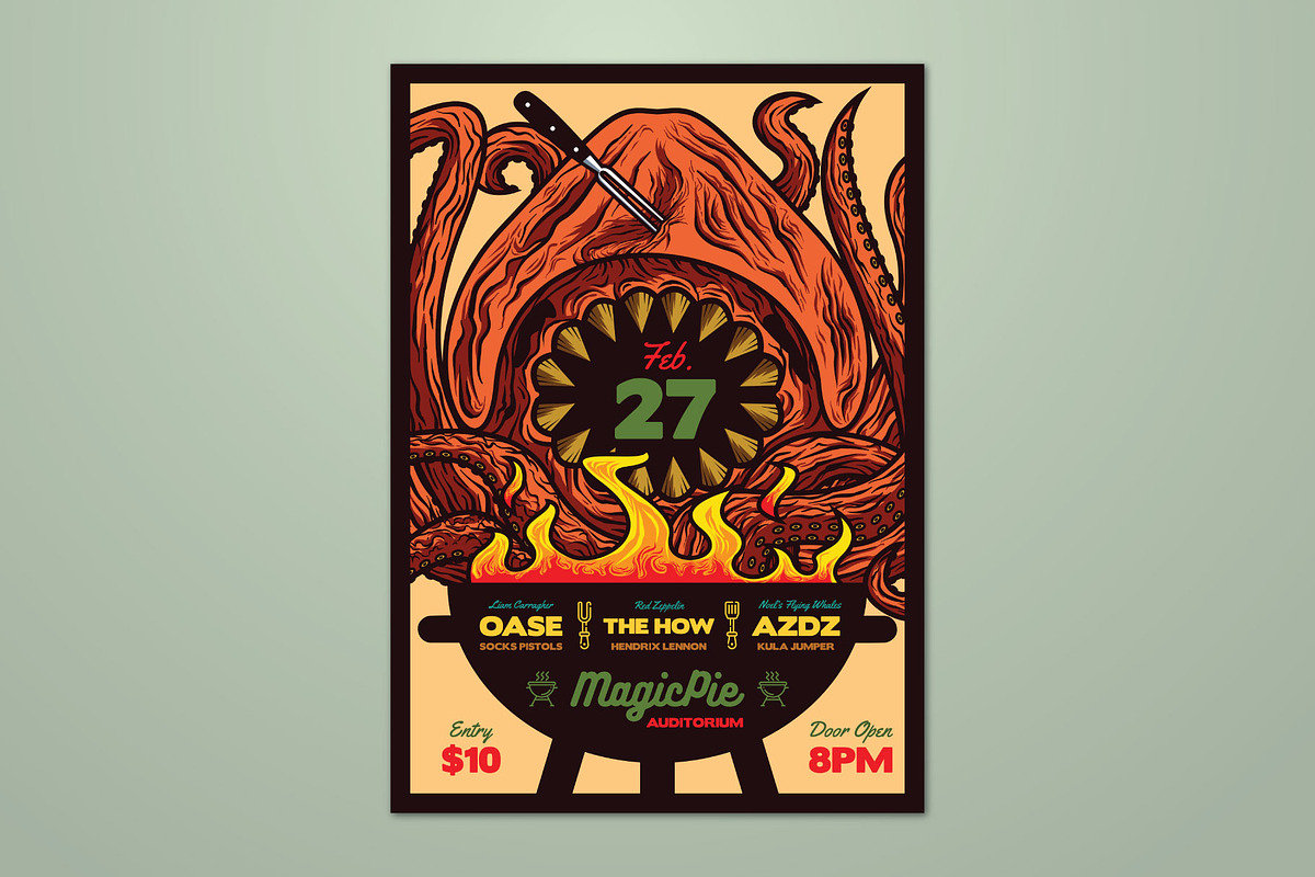 Barbecue Monster Illustrated Flyer, a Flyer Template by ashenterprise (Photo 1 of 3)