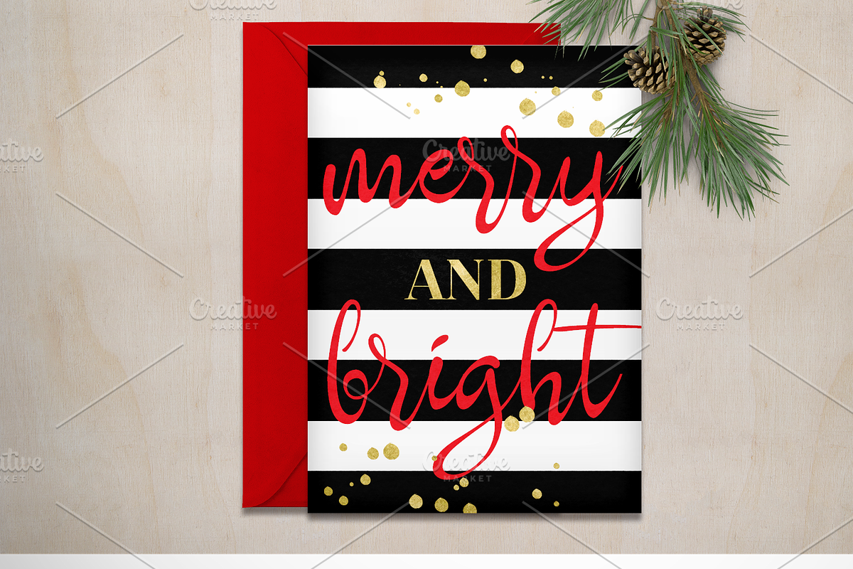 Christmas Greet Card Mockup, a Print Template by Garlic Friday Design (Photo 2 of 2)