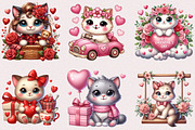Valentine Cute Cat Clipart Bundle, a Seasonal Illustration by Craft Nest (Thumbnail 2 of 5)