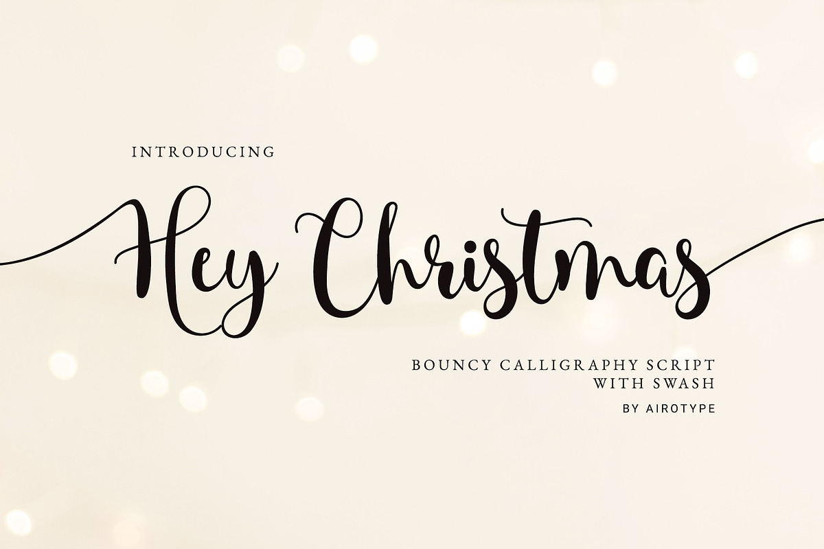 Hey Christmas - Font with Tail, a Script Font by Airotype (Photo 1 of 11)