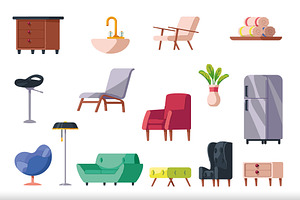 Home Furniture Illustration Set, a Templates & Theme by studiogstock