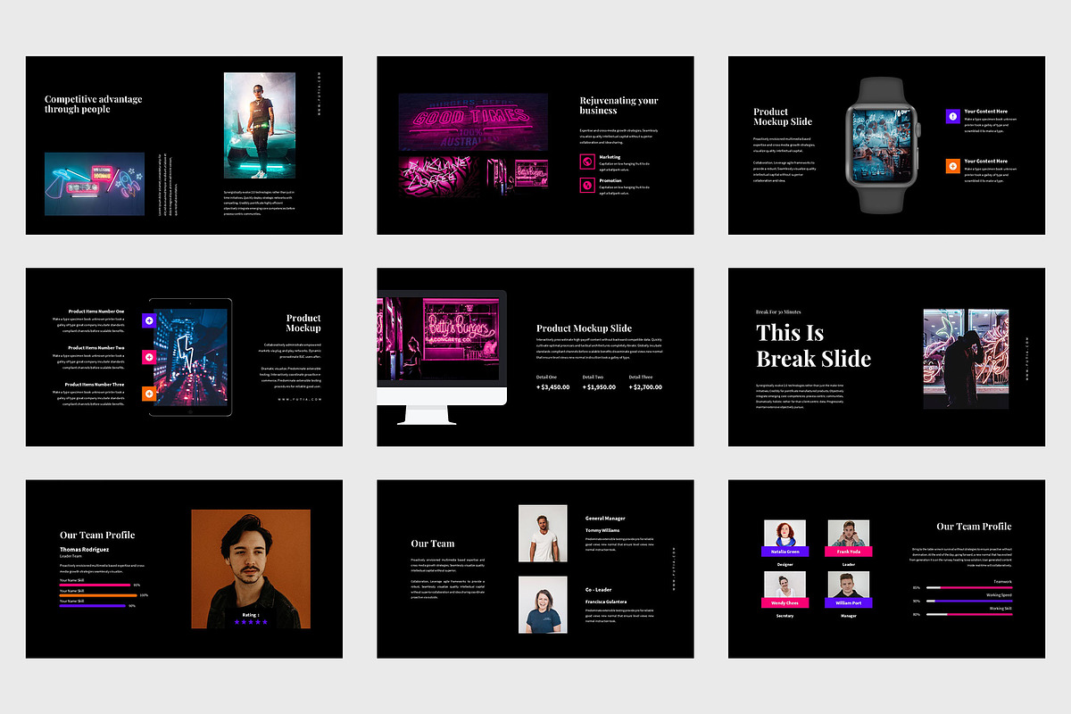 Futia : Neon Colors Keynote, a Presentation Template by Punkl Camp (Photo 3 of 9)