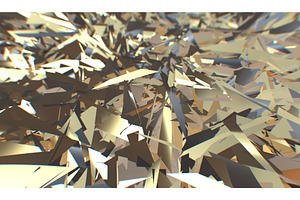 Glitch 3d Render, Golden Modern