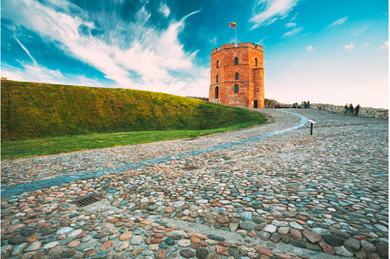 Vilnius, Lithuania. Cobblestone Road, an Architecture Photo by Our Amazing World