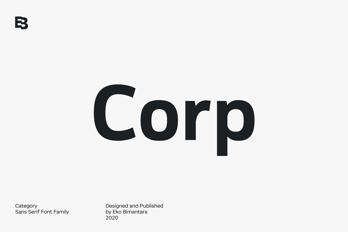 EB Corp, a Sans Serif Font by Eko Bimantara (Photo 1 of 8)