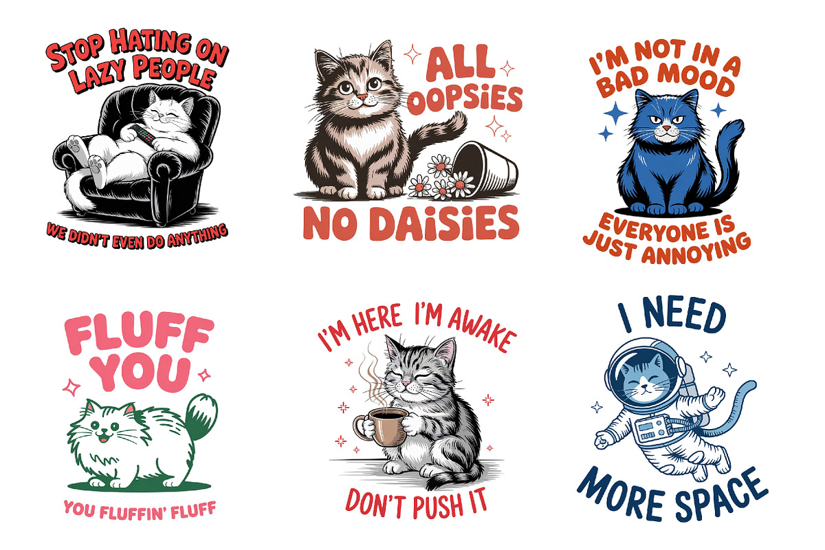 Funny Sarcastic Cat PNG, an Illustration by CreationArt (Photo 2 of 3)