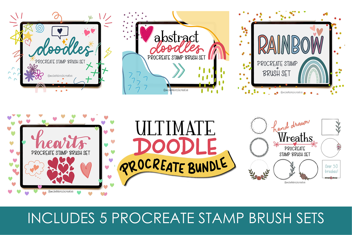 DOODLE BUNDLE - Procreate Stamps, a Brush Add-On by Michelle Kirsch Creative (Photo 1 of 32)