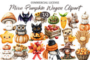Harvest Moon Pumpkin Wagon Clipart, a Seasonal Illustration by designcity5 (Thumbnail 1 of 5)