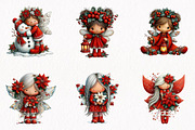Whimsical Christmas Fairy Clipart, a Seasonal Illustration by fashionaddict (Thumbnail 2 of 7)
