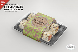 Clear Tray With Lid Packaging Mockup