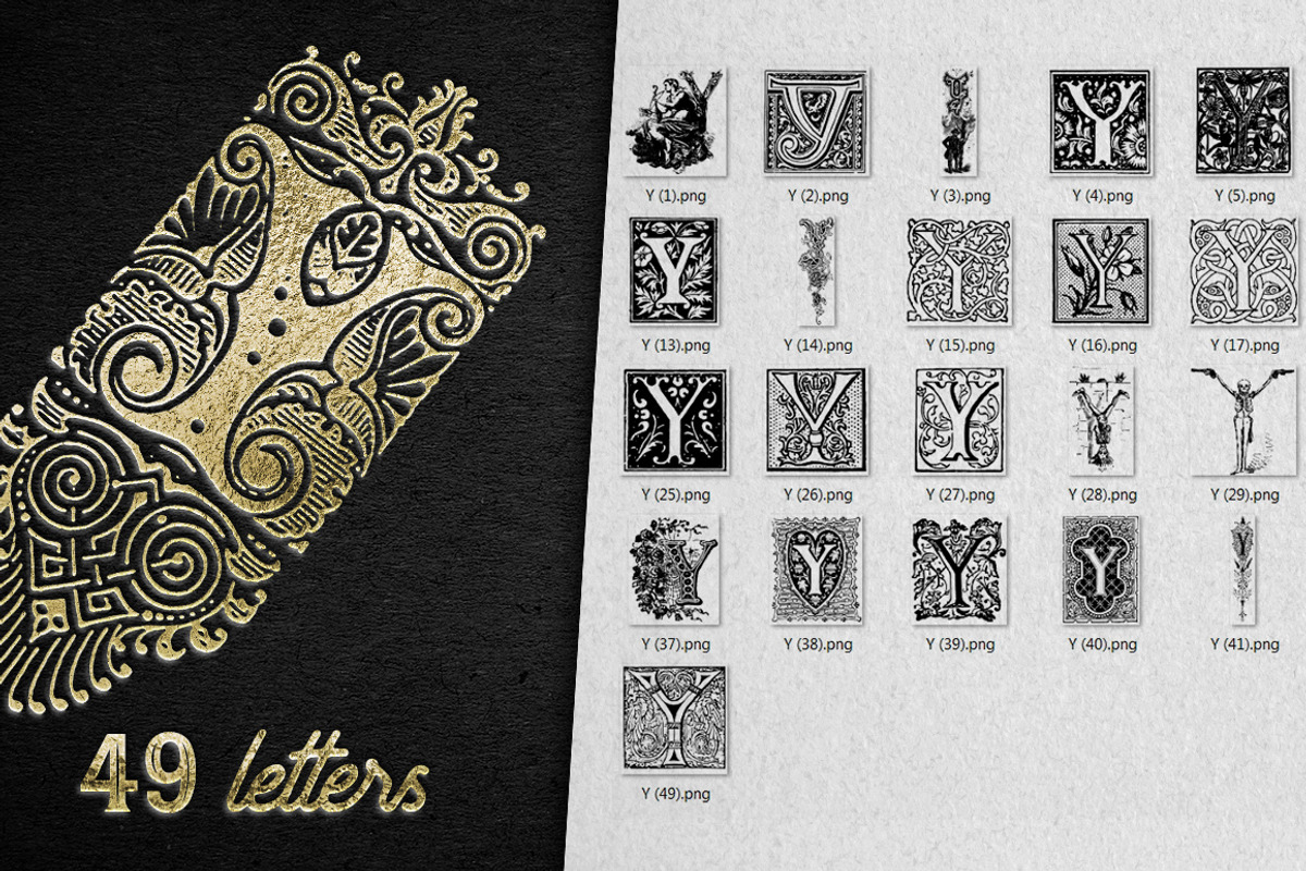 28 IN 1 VINTAGE LETTERS COLLECTION, a Symbol Font by Graphic Spirit (Photo 27 of 31)
