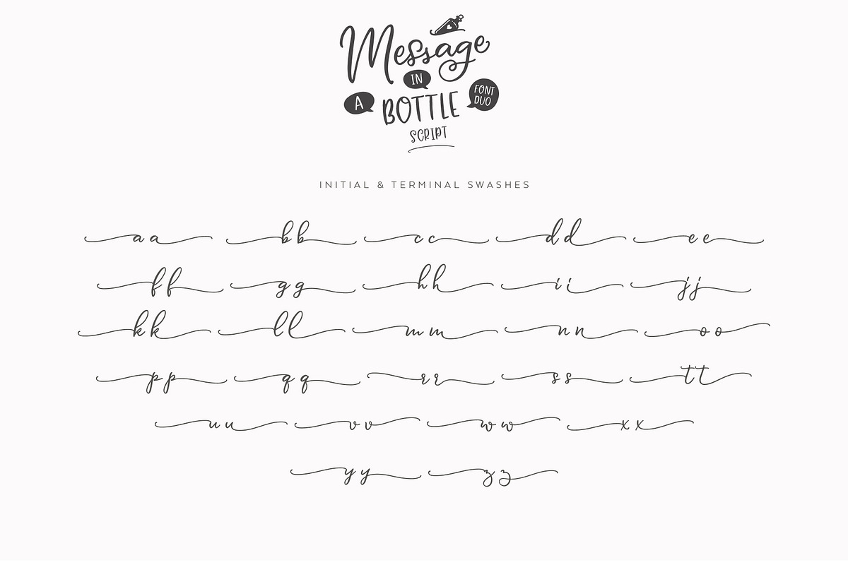 Message In A Bottle Font Duo, a Script Font by Ayca Atalay (Photo 17 of 19)