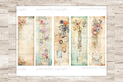 Vintage Letters Bookmarks, a Decorative Illustration by GlamArtZhanna (Thumbnail 2 of 3)