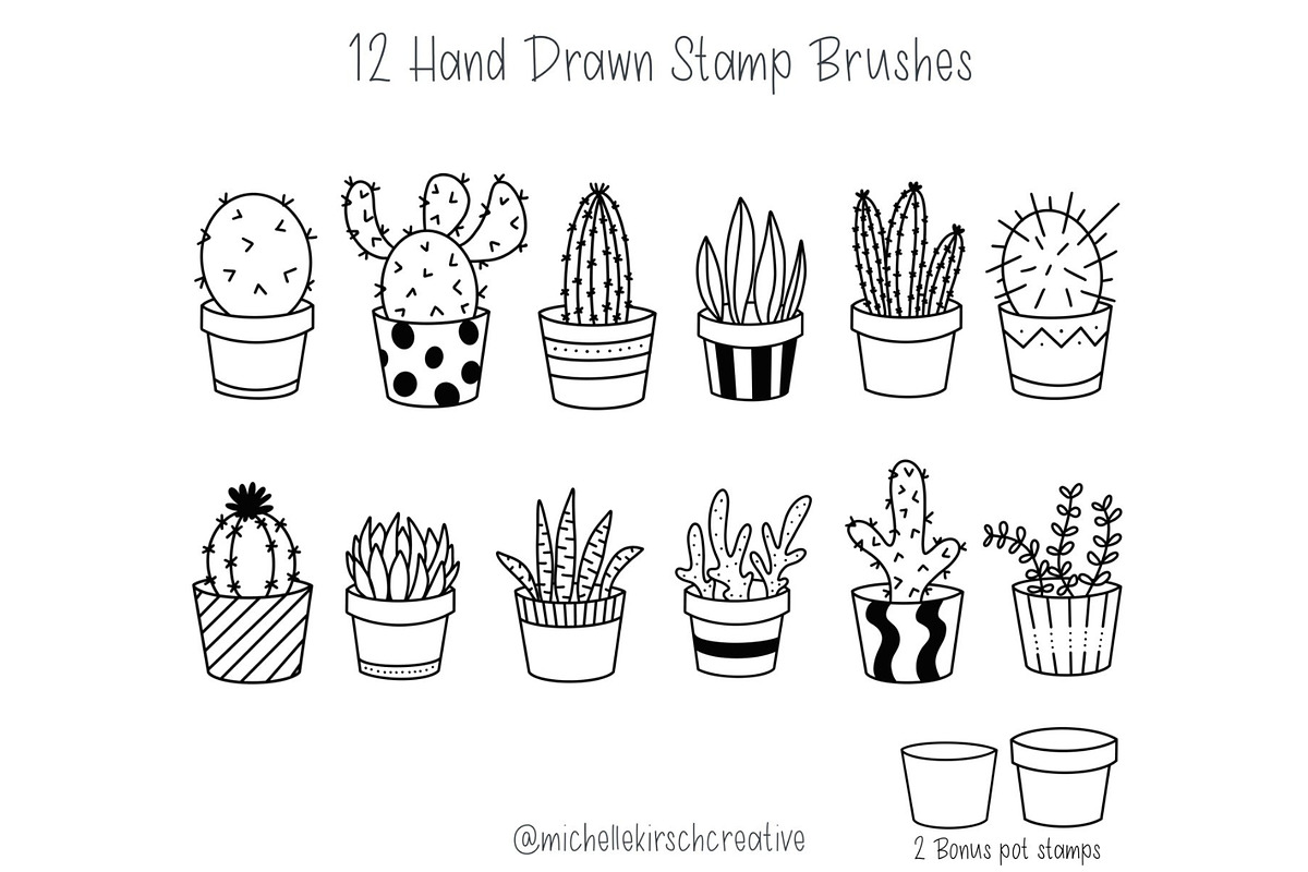 PLANTS BUNDLE - Procreate Stamps, a Brush Add-On by Michelle Kirsch Creative (Photo 3 of 12)