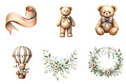 Teddy bear watercolor clipart, an Illustration by CreationArt (Thumbnail 3 of 6)