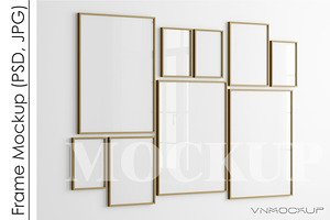 Gallery Wall Mockup PSD JPG, a Print Template by VNmockup