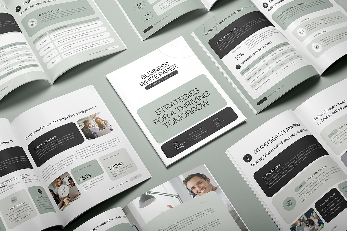 Modern White Paper Template, a Brochure Template by Designsoul14 (Photo 2 of 17)