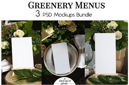 Menu Mockups Bundle - Greenery Theme