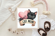 Watercolor Cute Black Cat Clipart, an Illustration by CraftArtStudio (Thumbnail 6 of 6)