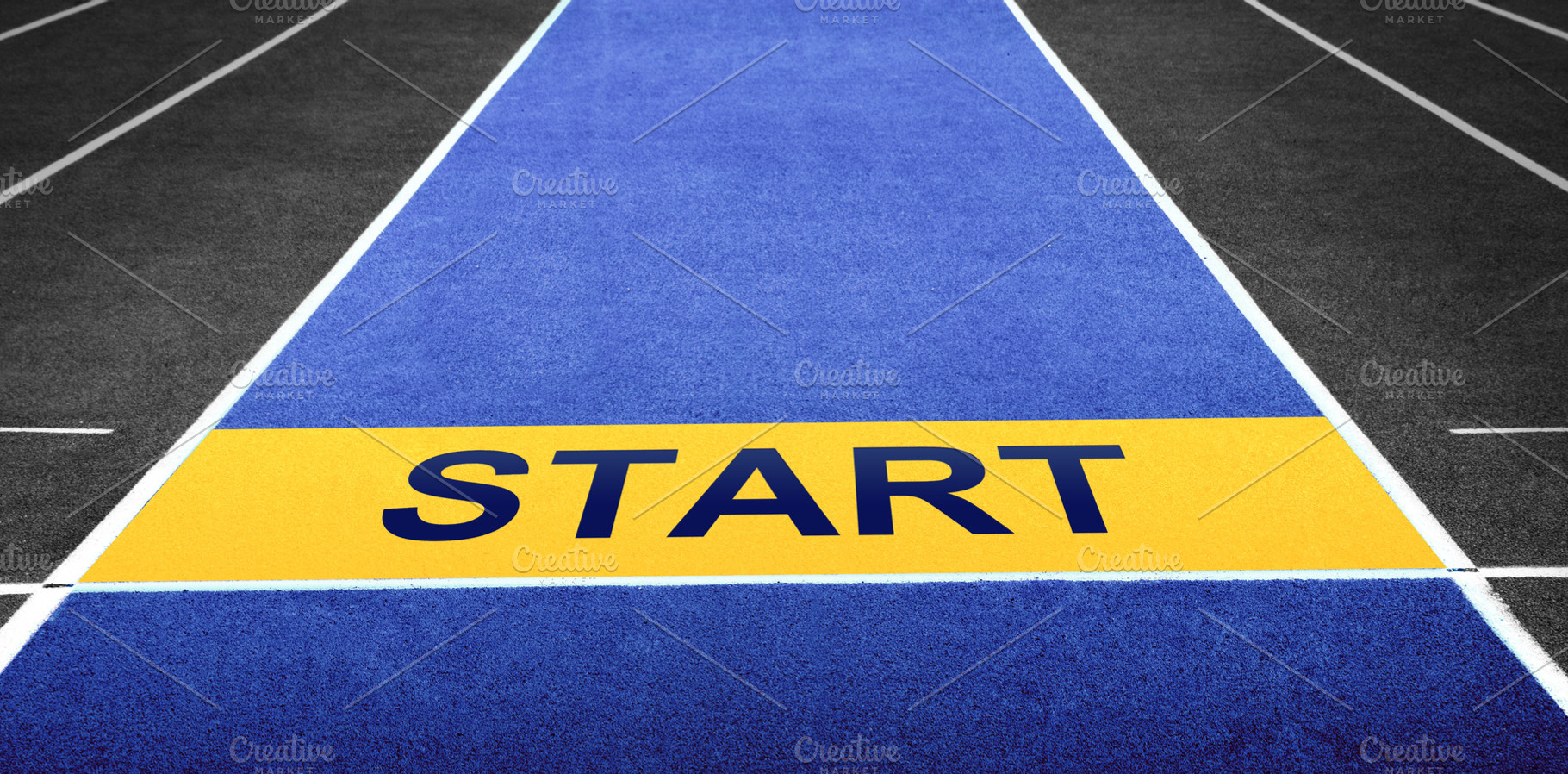 Running track Start line, New beginnings, Motivation, Business g, a Photo by salmon.black