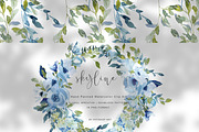 watercolor hand painted blue florals, an Illustration by Patishop Art (Thumbnail 4 of 9)