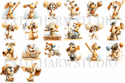 20 Quirky Baseball Dog Clipart, a Decorative Illustration by Pati Charm Studio (Thumbnail 2 of 8)