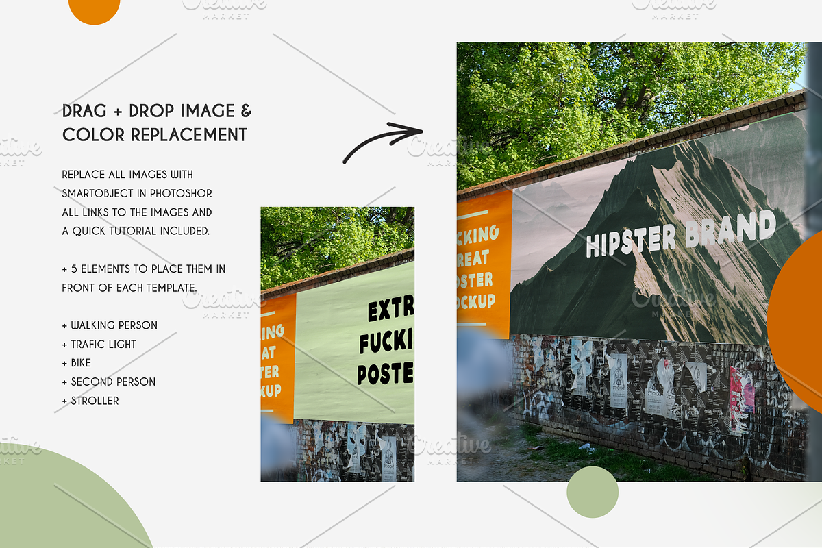 Urban Poster Mockups, a Presentation Template by khoai_tây (Photo 3 of 7)