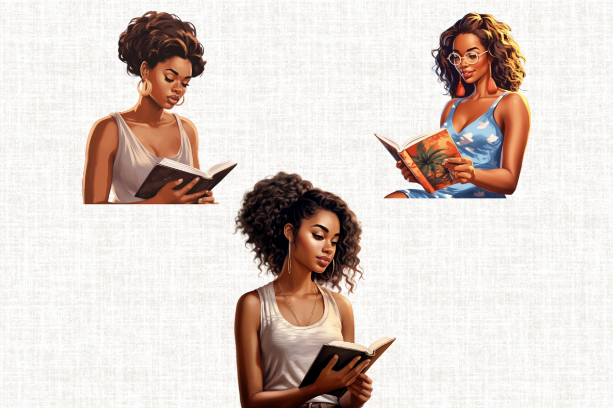African American Reading Girl, a Person Illustration by Mash Mash Stickers (Photo 6 of 9)