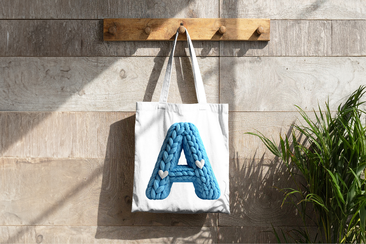 Knitted Nursery Alphabet Blue Knit, an Object Graphic by SindyPrintDesign (Photo 3 of 4)