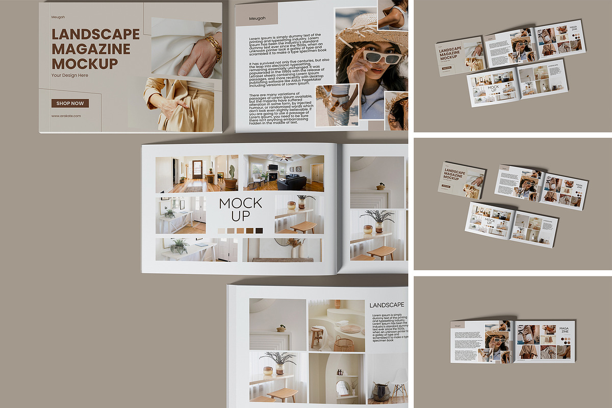 Landscape Magazine Mockup, a Books & Magazine Mockup by Pikachudesign