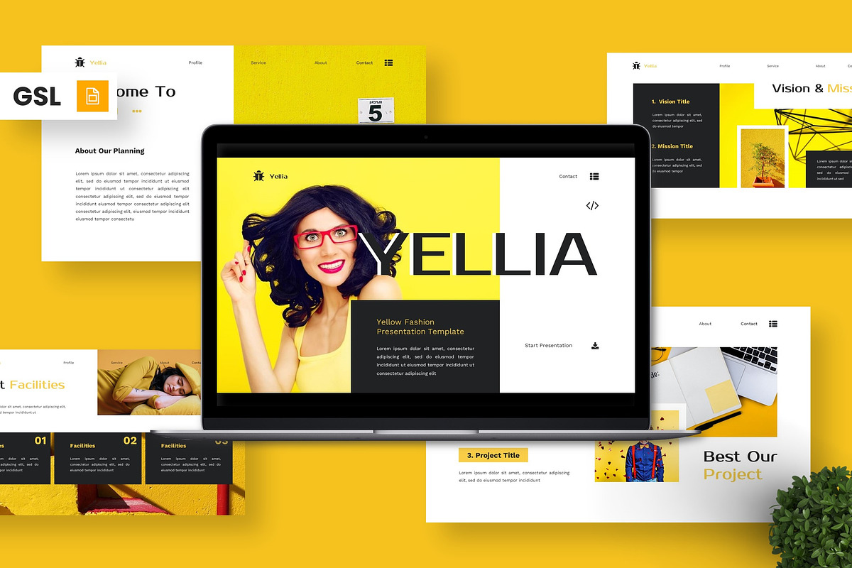 Yellia - Yellow Fashion Google Slide