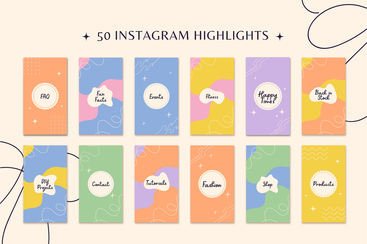 50 Instagram Highlights Templates, a Templates & Theme by TemplateCastleStore (Photo 3 of 10)