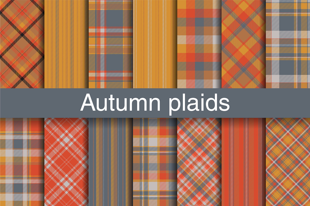 #1 Autumn Plaid Patterns EPS + JPG, a Pattern Graphic by Plaid4You