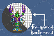 Rhinestone Mardi Gras Crawfish PNG, an Illustration by Canvas Craft (Thumbnail 4 of 6)