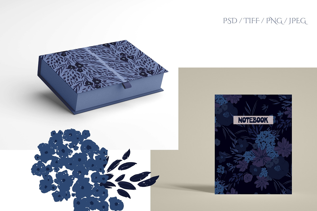 Bedtime florals. Midnight Patterns, a Pattern Graphic by PaperJamLab (Photo 8 of 13)