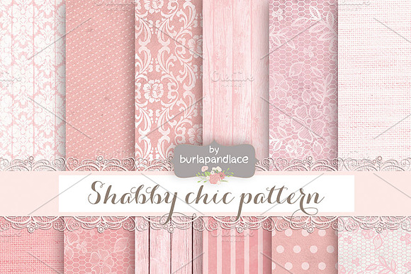 Shabby chic Kraft digital paper preview 2