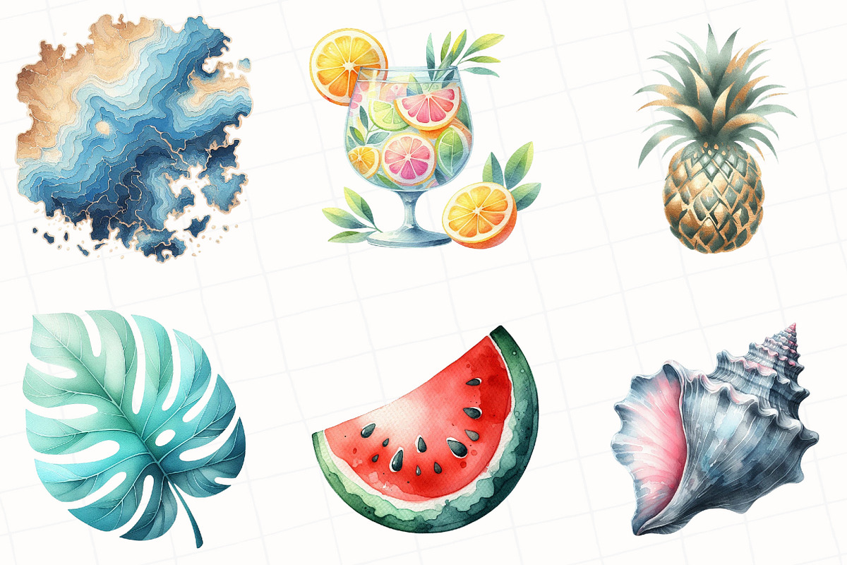 Abstracts Cute Summer Clipart, an Illustration by OK Design (Photo 4 of 5)