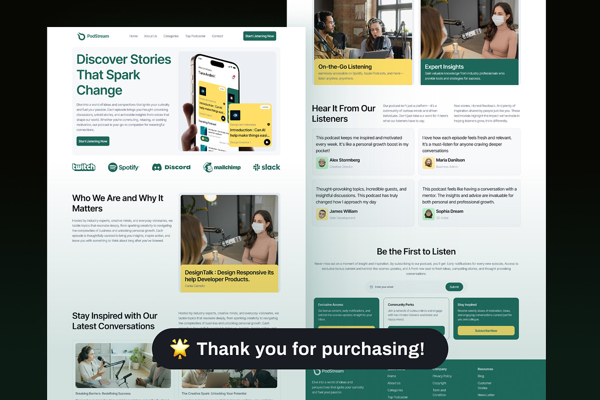 PodStream - Podcast Landing Page preview 6
