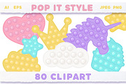 Pop it Fidget Toy Pastel Clipart set, an Education Illustration by VectoriyA (Thumbnail 5 of 7)